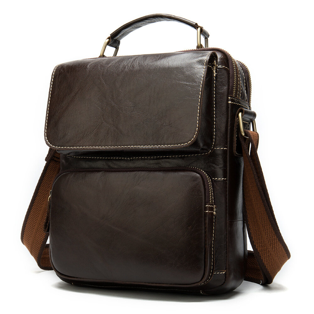 Túi Đeo Vai Royal Bagger Bằng Da Bò Thật Cho Nam, Túi Đeo Chéo Công Tác Ngoài Trời Đa Năng, Sức Chứa Lớn, Dành Cho Nam Sinh