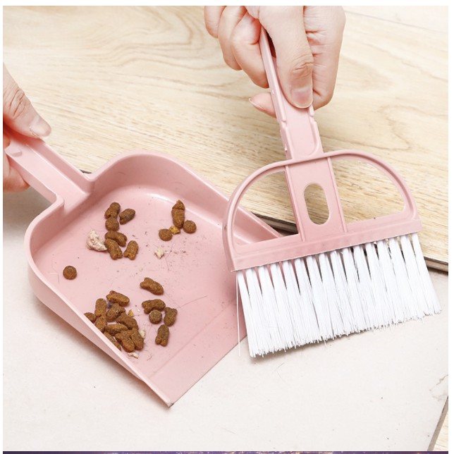 Bộ chổi ki mini vệ sinh chuồng lồng cho thú cưng
