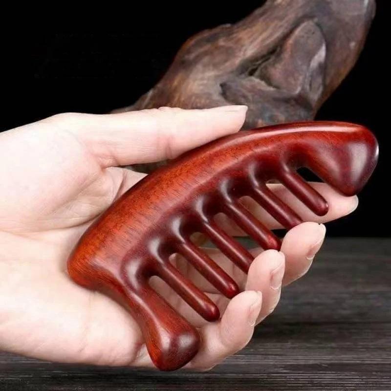 Natural Green Sandalwood Wide Tooth Hair Comb, Anti-Static Scalp Massage Wooden Comb For Men Women Gift
_maomaolike.com