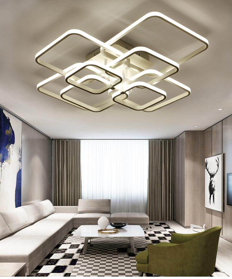 8Heads Led Modern Ceiling Lights Rectangle Design for Living Room ...