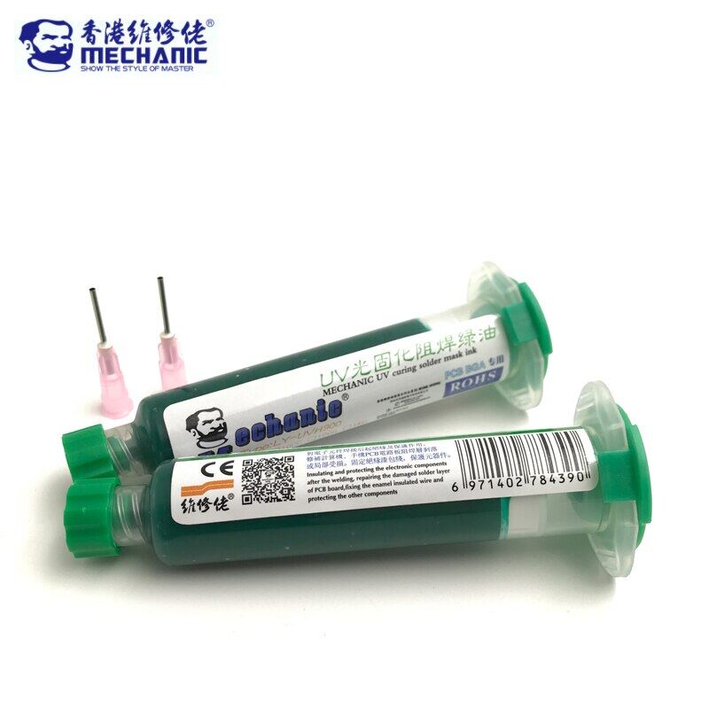 1 cái/lốc cơ khí 10ml màu xanh lá cây UV Hàn PCB BGA sơn ngăn chặn ăn mòn hồ quang kem Hàn fluxes kem Hàn dầu Hàn