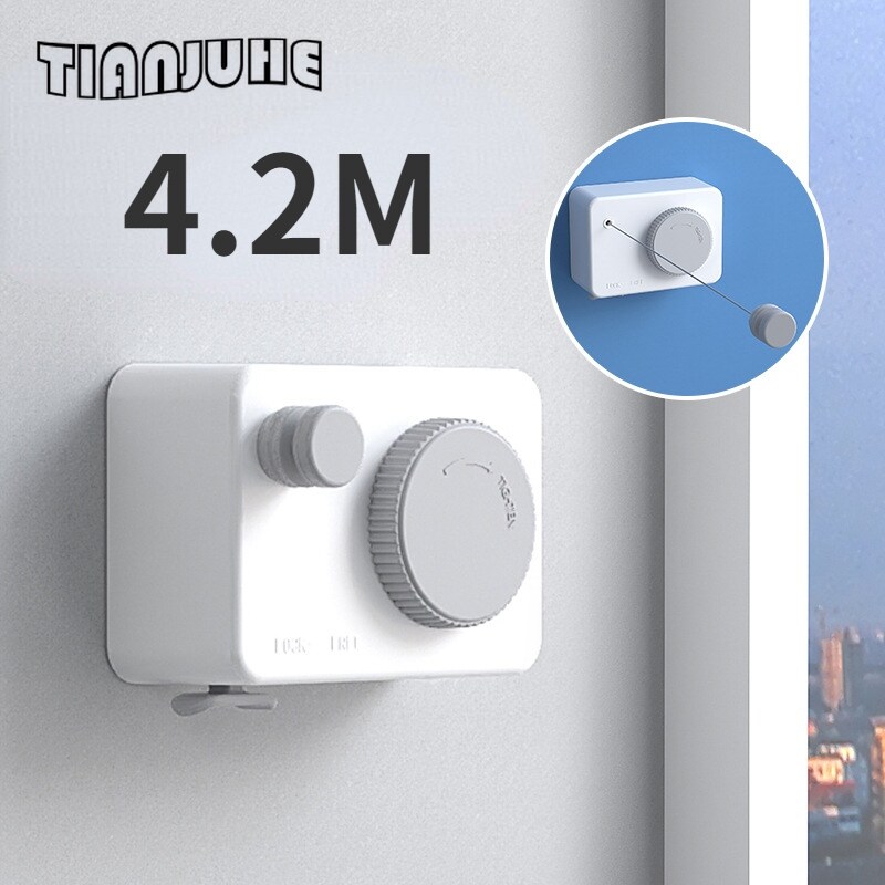 【A VOGUE】✷✧❄ Retractable Clothesline Outdoor Adjustable Tightness Laundry Line Wall-Mounted Heavy Duty Clothes Indoor ราคา  2,298 บาท*ส่งฟรี