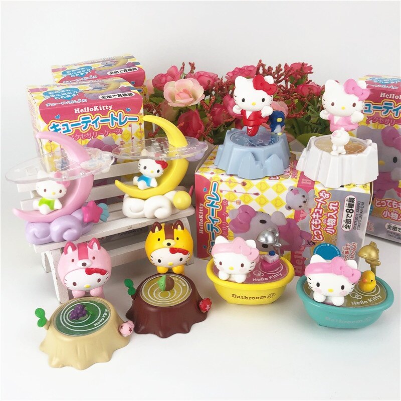 Đồ chơi sanrio kawaii mô hình anime mô hình hành động mèo mặt trăng mèo kitty kt hộp mù đồ chơi mô hình quà tặng bé gái dễ thương