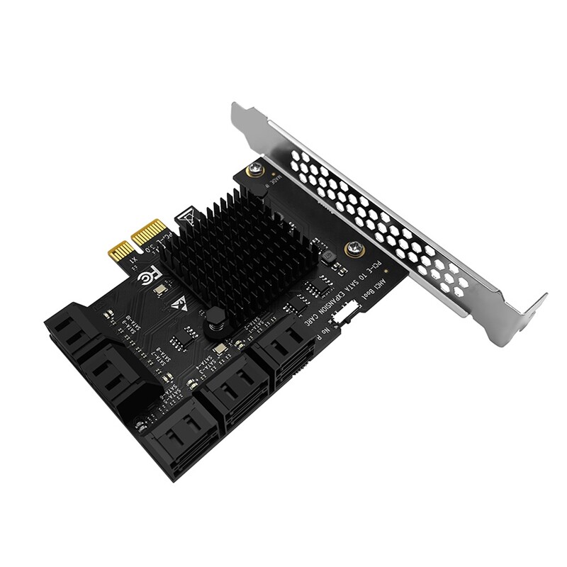 10 port sata 3.0 to pcie x1 expansion card pci express sata adapter sata3 6g converter with heatsink for windows