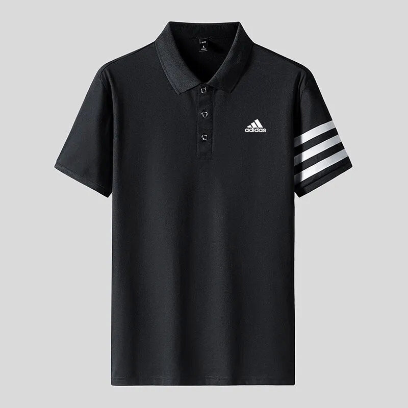 Adidaseˉ áo thun polo mùa hè cotton nguyên chất cho nam áo thun polo cổ ve áo tay ngắn công sở m-3xl