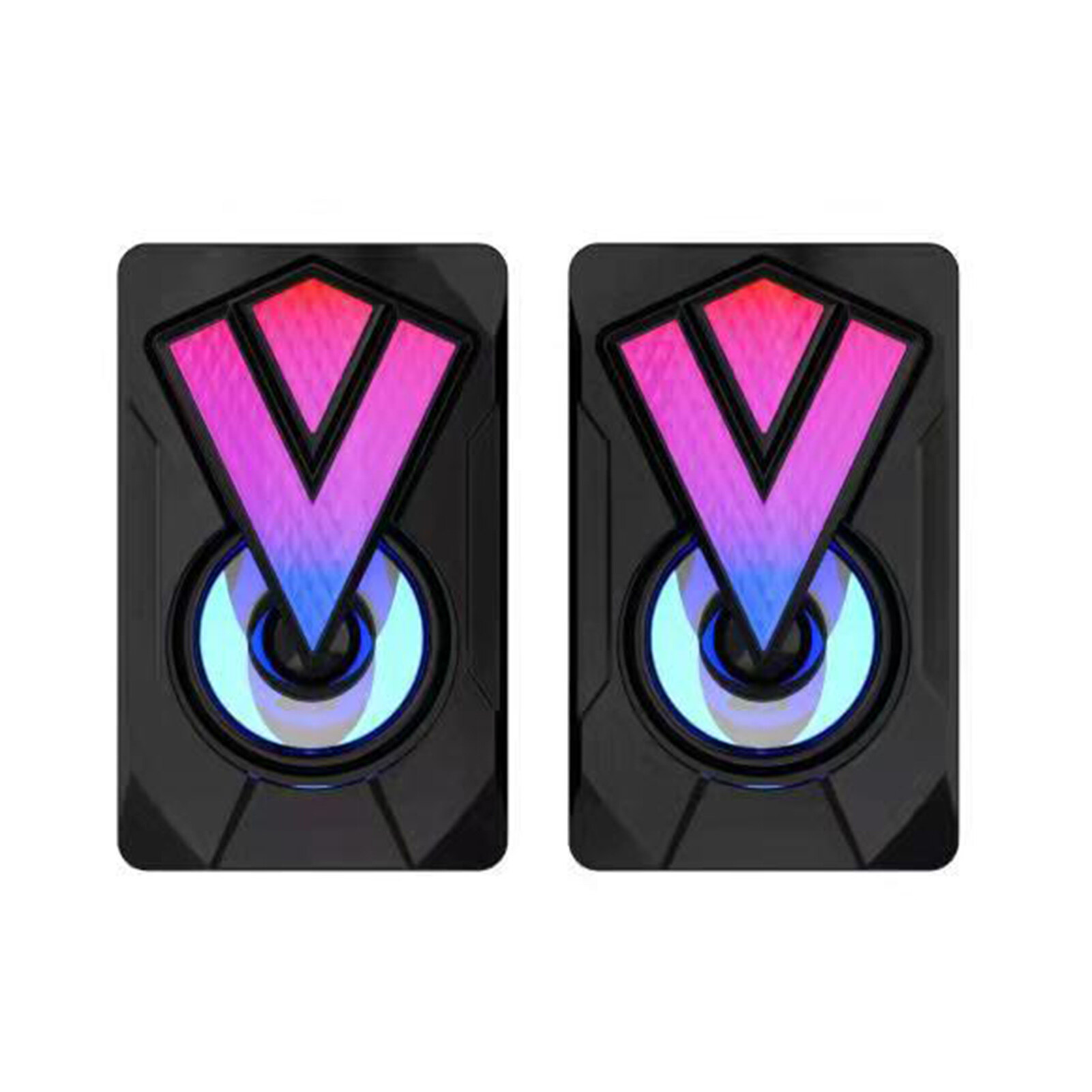 1 Cặp Loa Máy Tính Mini Loa Chơi Game Có Dây USB Di Động Hiệu Ứng Ánh Sáng RGB Cho Loa Máy Tính Để Bàn Chắc Chắn