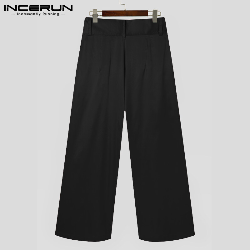 Mens Stain Look Chino Palazzo Trousers Wide Leg Party Cocktail Baggy Dress  Pants