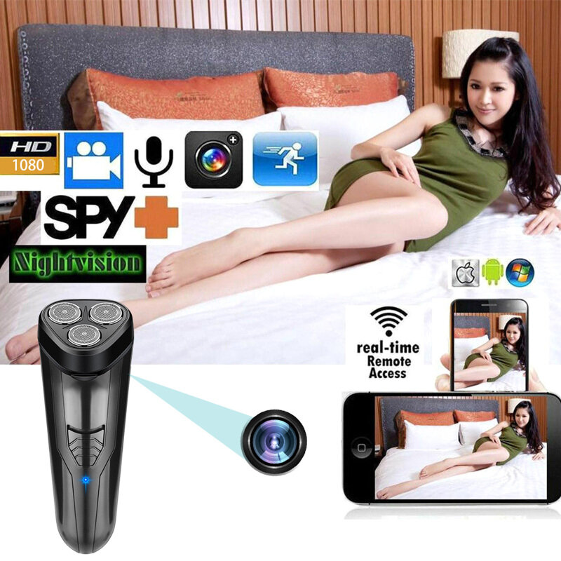 1080P Nhỏ Gọn Độ Nét Cao Wifi P2p Máy Ảnh Máy Cạo Râu Điện Đầu Ghi Video Dvr Không Dây Máy Quay Ip Máy Quay An Ninh Gia Đình