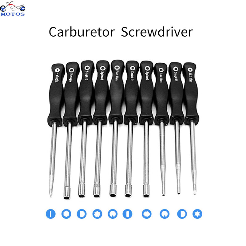 YC MOTOS 10 Cái/bộ Tuốc Nơ Vít Bộ Chế Hòa Khí Bộ Dụng Cụ Điều Chỉnh Bộ Dụng Cụ Ghép Đôi Loại D Cho Máy Cưa Xích STIHL Husqvarna ZAMA Walbro Carb