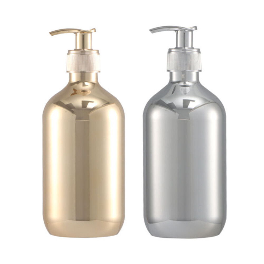 Keepwarm 500Ml Vàng Mạ Điện Chai bơm bằng nhựa Dầu Gội Lotion container rỗng dung tích lớn Du Lịch đựng đồ tắm Chai Chất Lỏng Ép Bơm Chai Cho Xà Phòng Dầu Gội Chất Lỏng