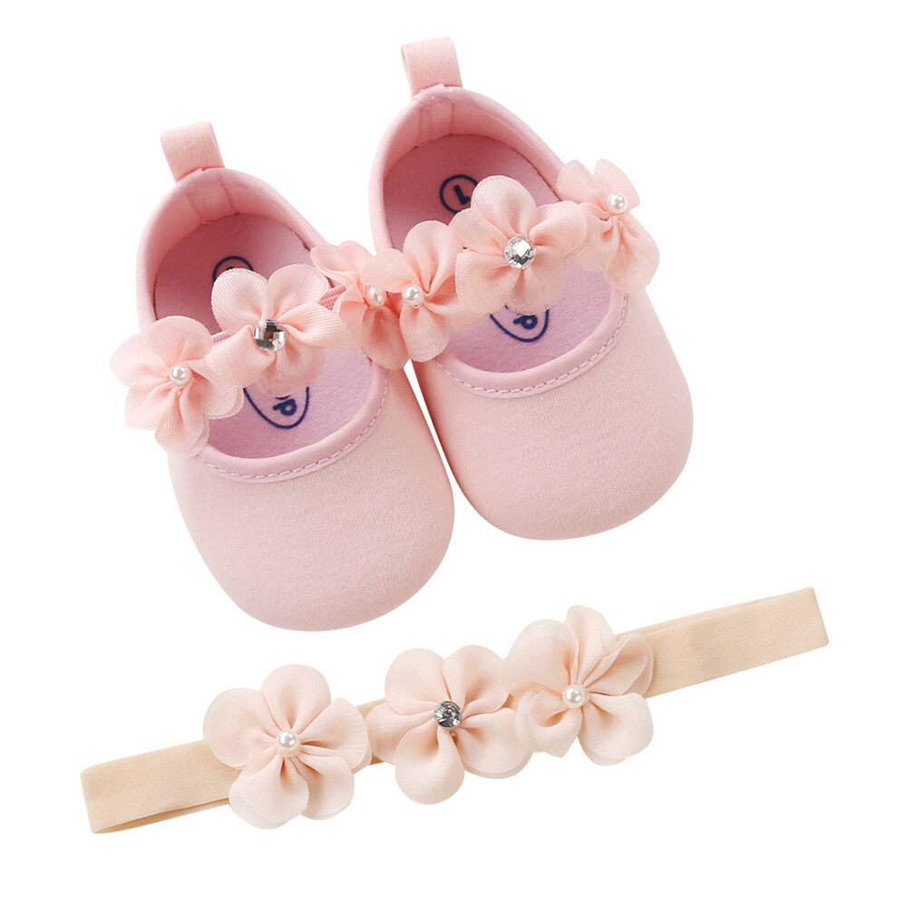 Baby Hairband Girl Shoe Casual Shoes Sneaker Anti-slip Soft Sole Toddler Shoes