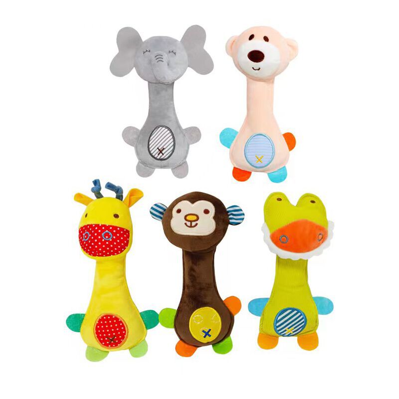 [KKL]㊣☸ Baby's rattle Cartoon Animal Hand Stick BB Children's Toys Called Comfort Doll Plush Toy in Stock
