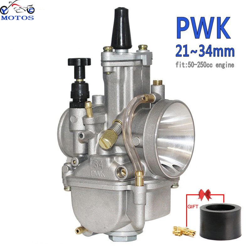YC MOTOS 2T 4T Phổ Keihin Koso Oko Xe Máy Bộ Chế Hòa Khí PWK 21 24 26 28 30 32 34Mm Với Bơm Xăng Ga Cuối Cho Xe Đua Động Cơ
