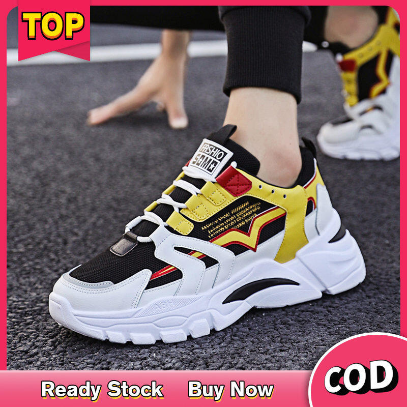 Giày thể thao mới cho nam giày sneaker phối lưới thoáng khí đế cao su phong cách Hàn Quốc - INTL