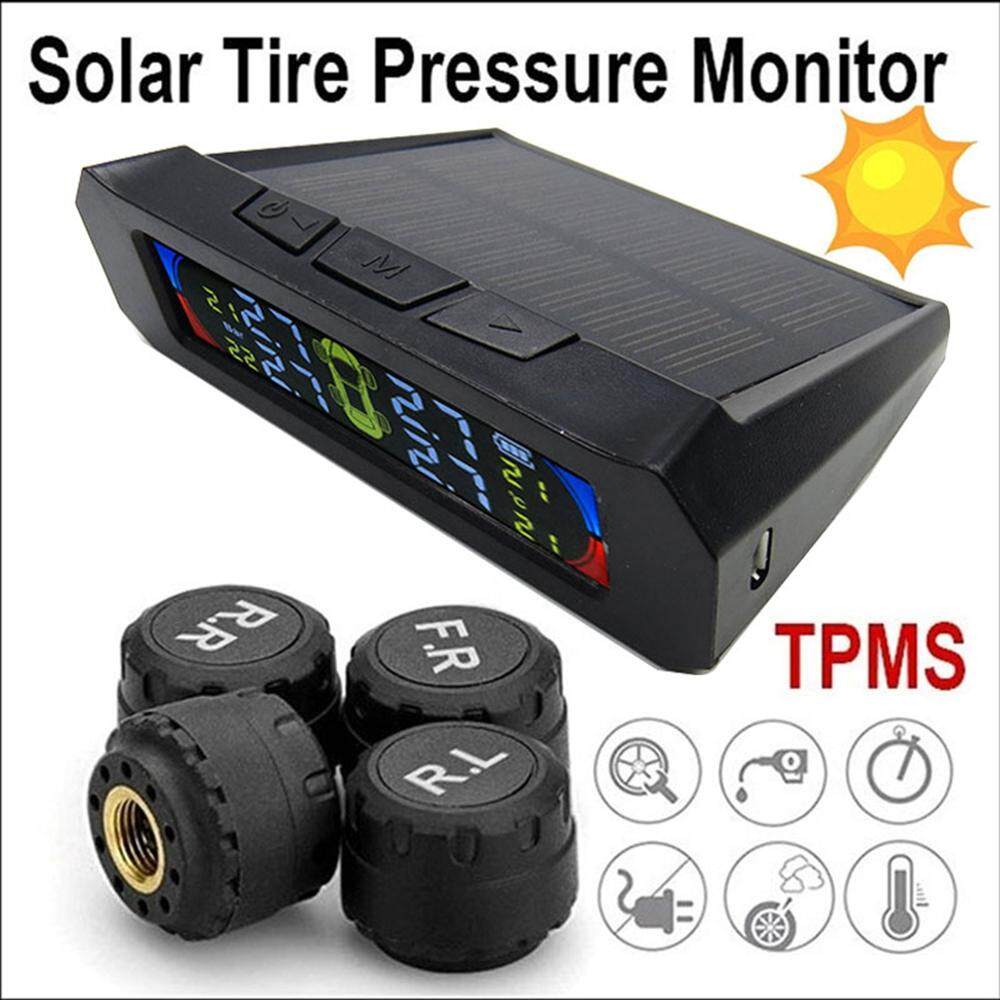 ใหม่เอี่ยมไร้สายความดันยาง Monitor การตรวจสอบแรงดันยางรถยนต์ระบบ TPMS เครื่องตรวจจับ + 4 เซ็นเซอร์ภายนอกติดตั้งได้ง่ายและปลอดภัยในการใช้งาน