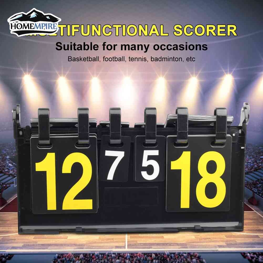 Homempire 4 Digit Scoreboard Referee Sports Soccer Basketball Tennis Score Tablet Coach Score Board for Basketball Soccer Badminton Volleyball Table Tennis Equipment