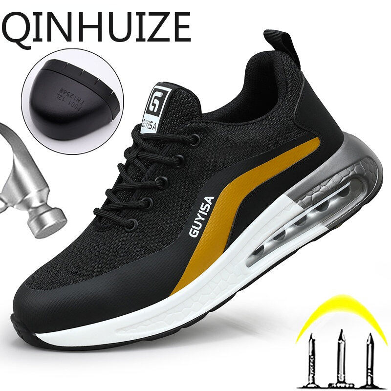 Qinhuize giày bảo vệ chống đâm xuyên chống va đập cho nam giày bảo hộ đệm hơi mới giày thể thao công sở nhẹ chất lượng