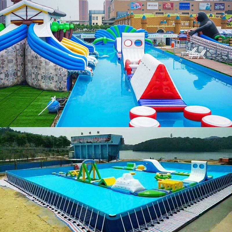 Large bracket pool inflatable swimming pool children's mobile water park equipment manufacturers outdoor breakthrough slide ----Swimming pool ราคา  293,289 บาท*ส่งฟรี