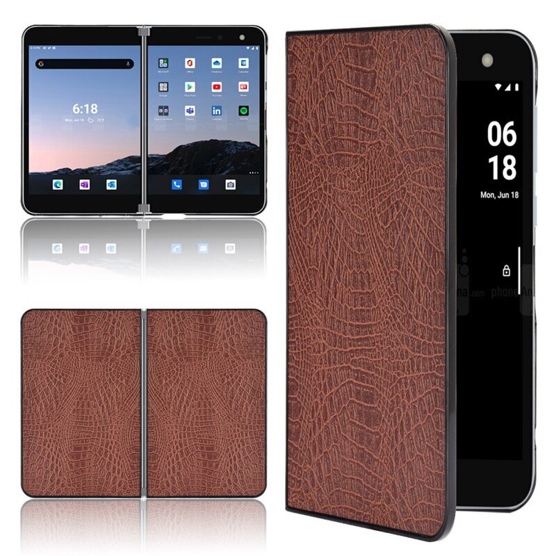 Ốp Điện Thoại Di Động 360 Độ Cho Microsoft Surface Duo 2 Vỏ Lưng Bảo Vệ Cá Sấu Microsoft Surface Duo