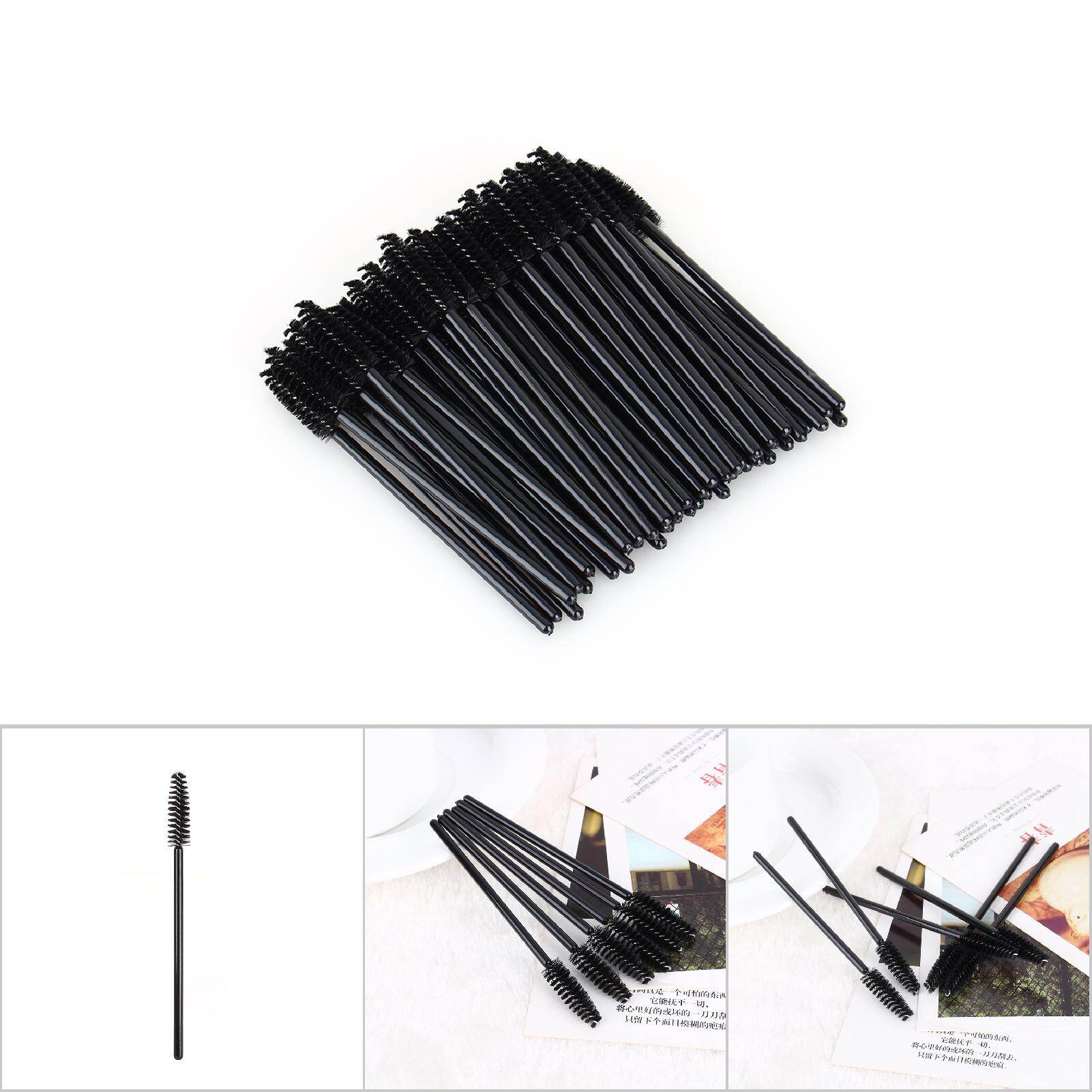 Mascara Bàn chải cọ chuốt mascara Applicator lông mi mở rộng dụng cụ trang điểm cọ chải lông mày 50 cái/bộ Đen