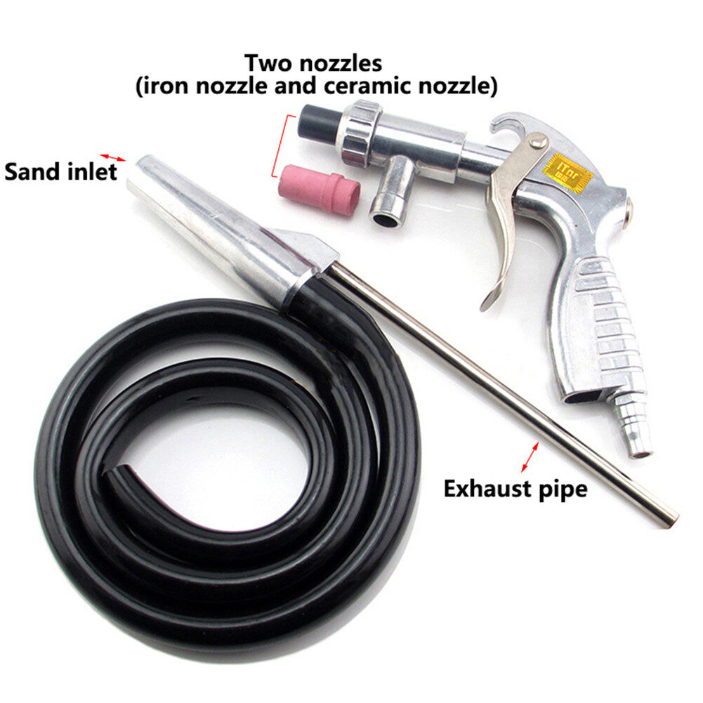 Abrasive Air Sand Blasting kit 1 ceramic nozzle 1 steel nozzle 1 Sand