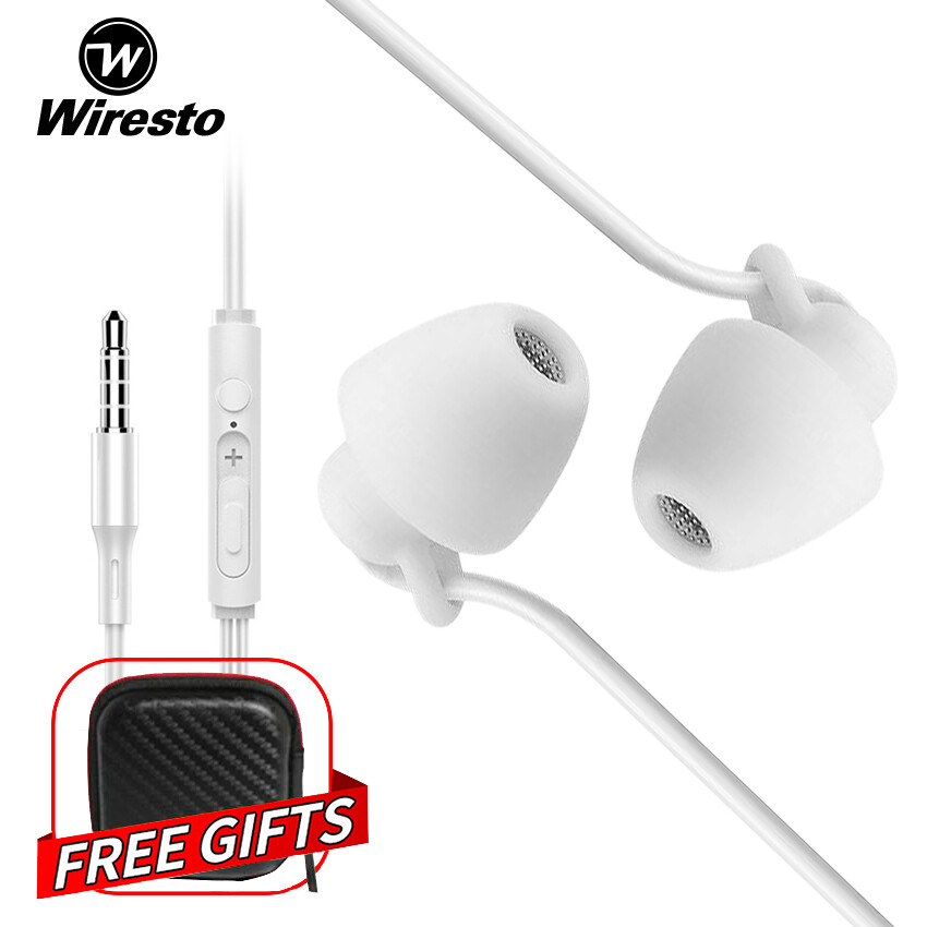 Wiresto Tai Nghe Ngủ Tai Nghe Chống Ồn Tai Nghe Trong Tai Ultra-Silicon Mềm Tai Nghe Ngủ Tai Nghe Giảm Tiếng Ồn Không Đau 3.5Mm Tai Nghe Có Dây Cho Điện Thoại Thông Minh