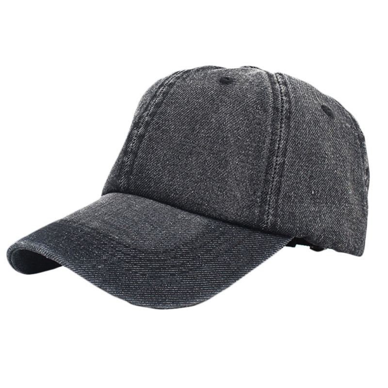 Mũ bóng chày nam nữ vải denim giặt cổ điển, mũ lưỡi trai vành thoáng khí mũ lưỡi trai thể thao ngoài trời có thể điều chỉnh