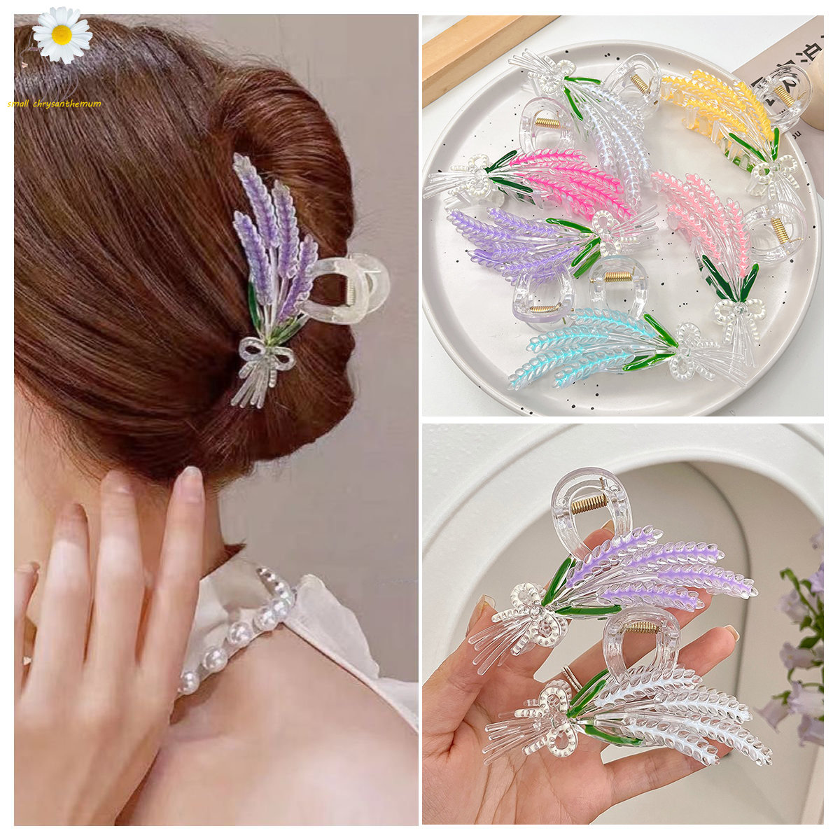 Màu kẹo lúa mì Spike kẹp Clip mờ Bow đuôi ngựa CuộN kẹp tóc cho phụ nữ thanh lịch Cá Mập kẹp tóc