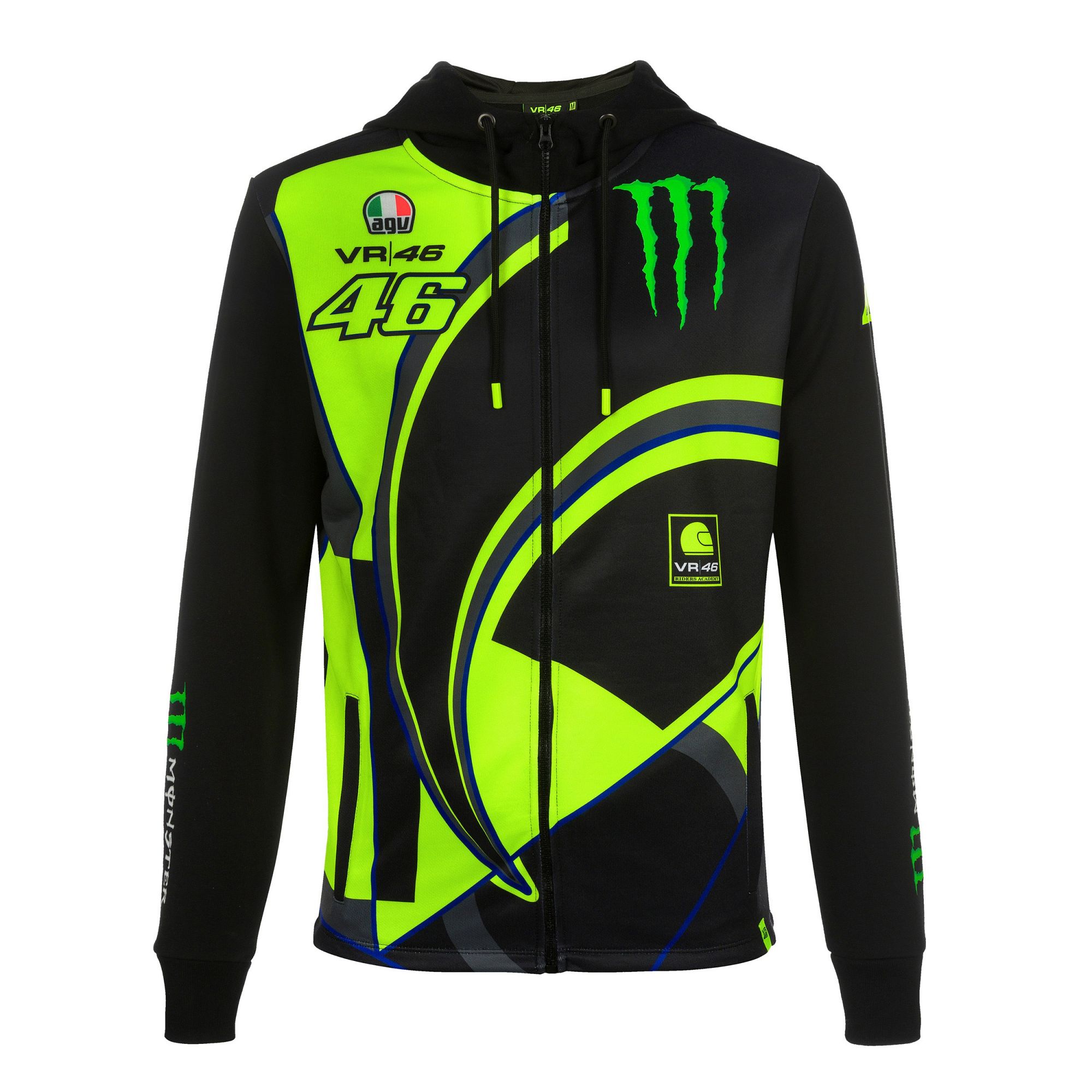 Rossi vr46 áo hoodie yamaha monster energy áo hoodie đua xe máy cho nam có khóa kéo áo đấu đua xe polyester