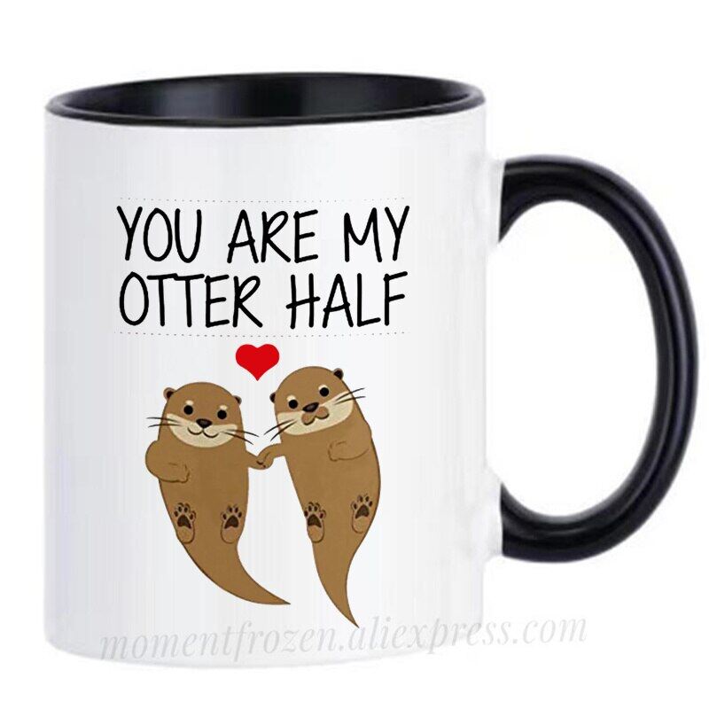 Otter Cups Fiancee Coffee Mugs Wedding Bride Bridegroom Lover Wife Husband Couples Mom Dad Papa Coffeeware Valentines Gifts ราคา 636 บาท*ส่งฟรี