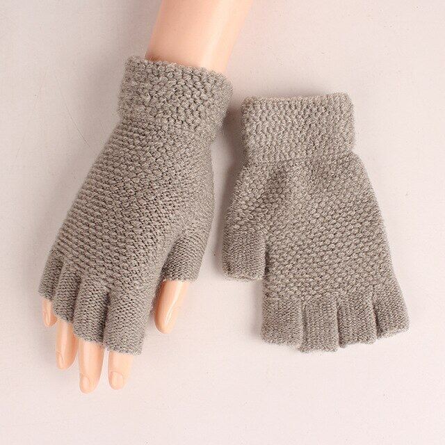 ผู้ชายถุงมือฤดูหนาว Solid เหมือนกันหมดรักษาความอบอุ่น Half Finger Mens ชาย Hot Simple ขายคุณภาพ Mittens แฟชั่น