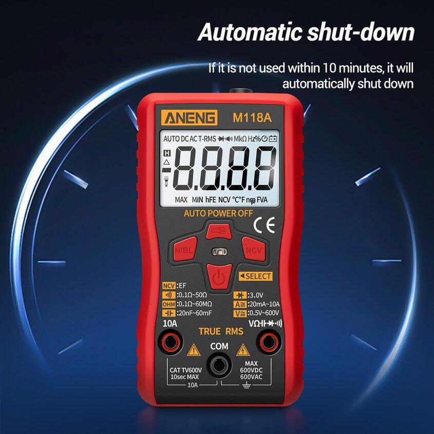 Đồng hồ vạn năng kỹ thuật số có đèn nền ch m118a, đồng hồ vạn năng hiển thị lcd ổn định không tiếp xúc, ampe kế dc/ac, vôn kế