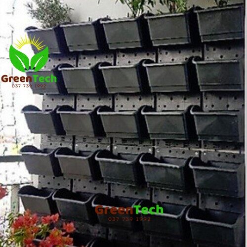 Bộ Module Chậu Nhựa Vườn Treo Tường, Trồng Rau, Hoa, Cây Cảnh