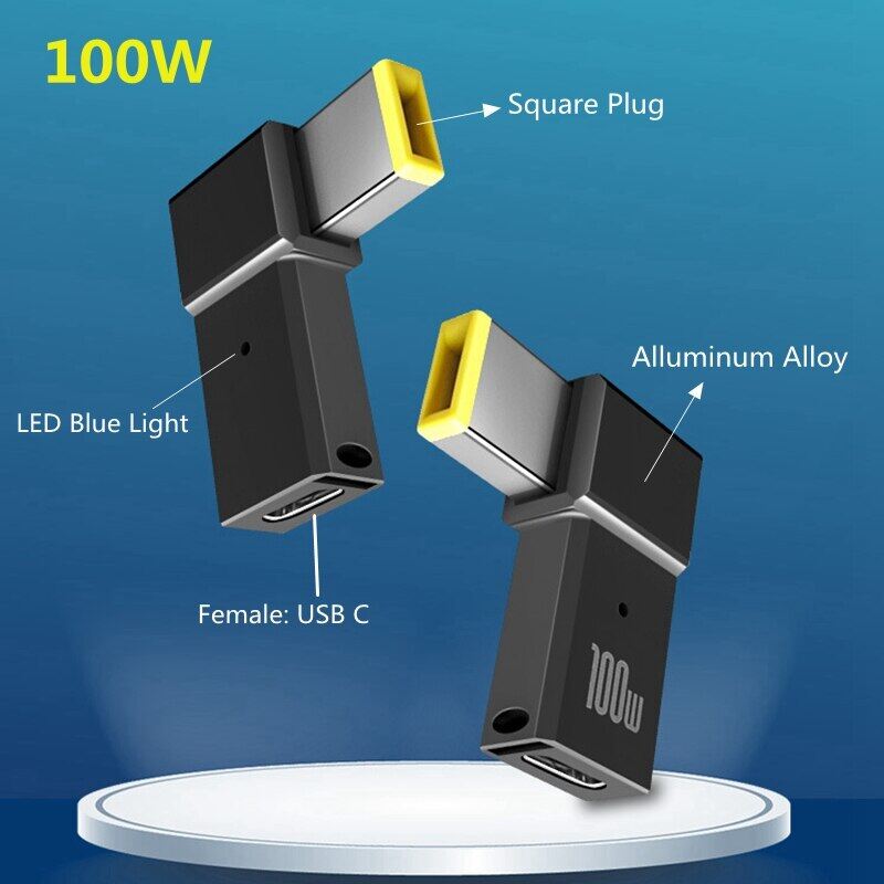 Bộ chuyển đổi sạc nhanh pd usb c pd 100w, giắc cắm bộ chuyển đổi nguồn cho máy tính xách tay mer-o-vo think-pa-d y-o-ga usb type c