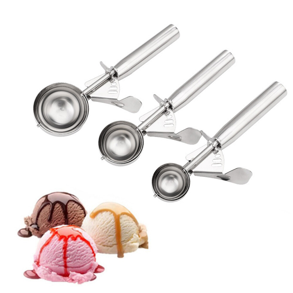 ANHEY With Trigger Heavy Duty Cake Cookie Fruit Dough Ice Cream Scoop Kitchen Gadgets Bar Tools Ball Spoon