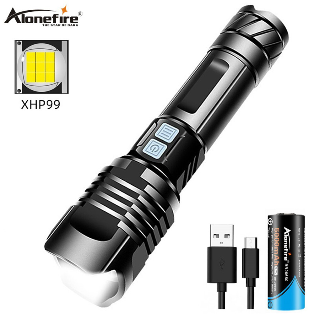 Alonefire X21 Xhp99 Mạnh Mẽ Nhất Đèn Pin Led Ống Kính Tiêu Cự Có Thể Thụt Vào Usb Ngọn Đuốc Chiến Thuật 26650 Đèn Cầm Tay Cho Đèn Cắm Trại
