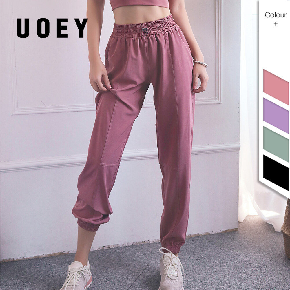 Quần Nỉ Thời Trang Nữ UOEY, Quần Chạy Thể Thao Thường Ngày, Tập Gym, Yoga, Thể Dục, Quần Ống Rộng, Phong Cách Đường Phố, Quần Jogger Thể Thao