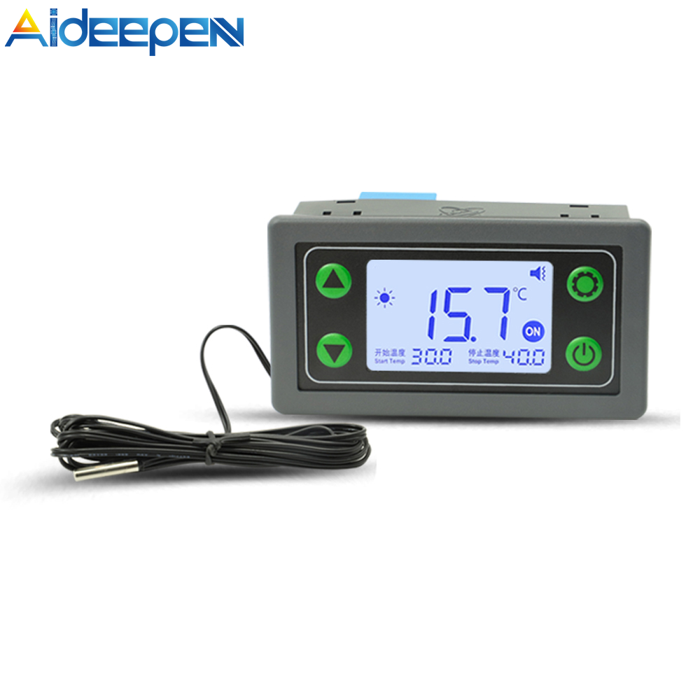 Aideepen điều khiển từ xa wifi dc6-30v bộ điều khiển nhiệt độ st30 kỹ thuật số điều khiển nhiệt độ với cảm biến ntc chống nước
