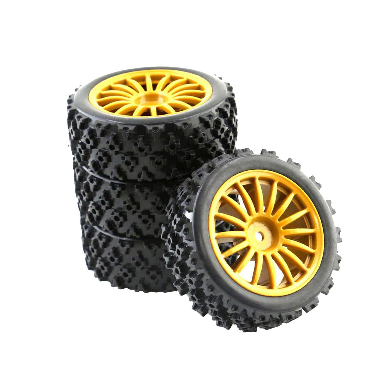 4pcs/Set Flameer Rock Road Tyres 114mm Inflatable Tires Tyre 12mm Hub for Axial SCX10 TRX-4 RC4WD D90 