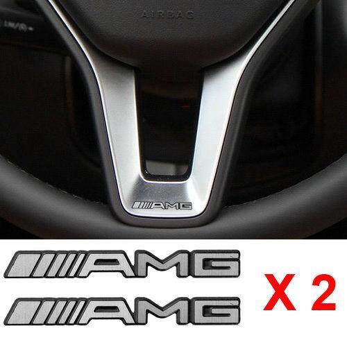 2 Chiếc Hợp Kim Nhôm Cho Tay Lái AMG Nhãn Dán Huy Hiệu Logo Biểu Tượng S66