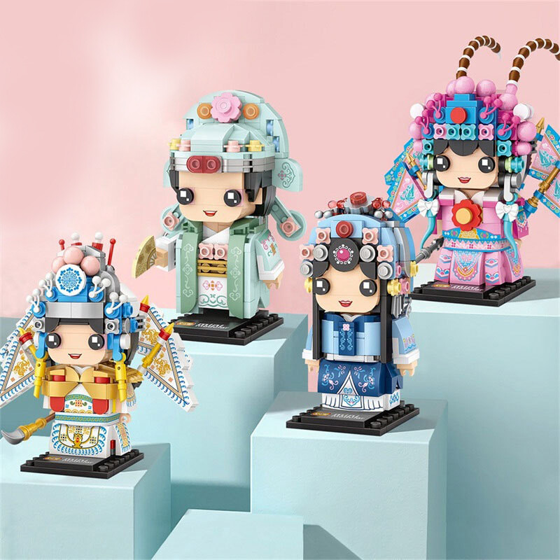 ASTELLA 1 Bộ Đồ Chơi Lắp Ráp Khả Năng Thực Hành Màu Sáng GẠCH XÂY DỰNG Opera Bắc Kinh Tinh Tế Cho Trang Trí