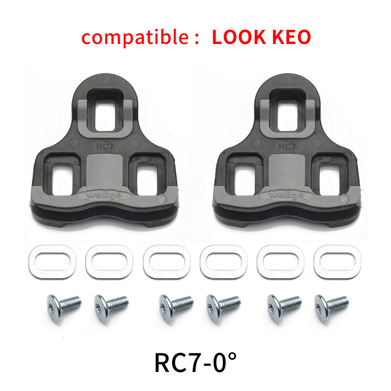 Wellgo Bicycle Pedals Lock Cleats Accessories RC7 6° Red / RC7 0° Black Road Bike Shoes Cleats Locking Plate