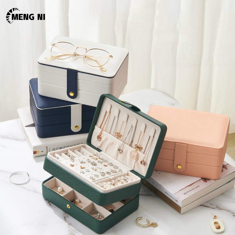 Hangdian hộp đựng trang sức nhiều tầng sáng tạo hộp đựng trang sức vòng cổ bông tai hộp đựng trang sức đa năng bằng da pu