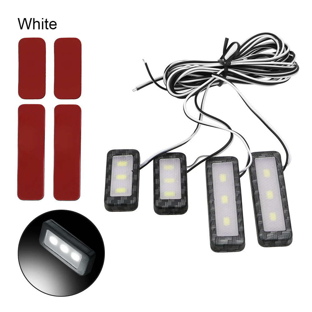 Đèn Trang Trí Chiếu Sáng Tay Nắm Cửa Nội Thất Tay Vịn Tạo Kiểu Xe Hơi 4 Chiếc Đèn LED Trong Ô Tô Đèn Khí Quyển Ô TÔ Thông Dụng