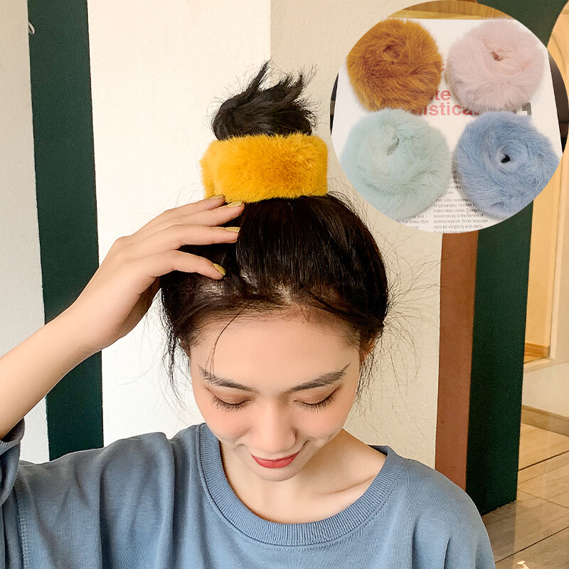 Dây Đeo Cổ Tay Vải Nhung Mềm Mùa Đông Phụ Kiện Dây Buộc Tóc Cho Nữ Phụ Kiện Dây Buộc Tóc Đồ Trang Trí Phụ Kiện Đội Đầu Vòng Tròn