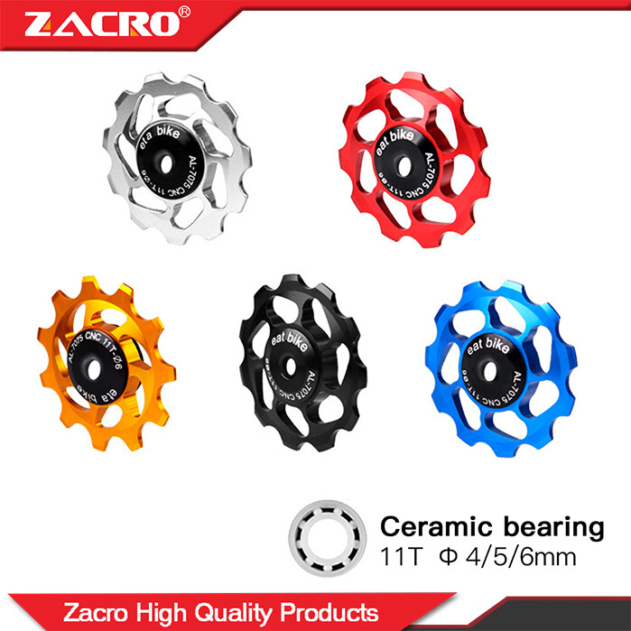 Zacro Bánh Xe Cùi Đề Sau Xe Đạp 11T Ròng Rọc Derailleur Bằng Gốm Mang MTB, Trục Lăn Dẫn Hướng CNC AL7075 4/5/6Mm