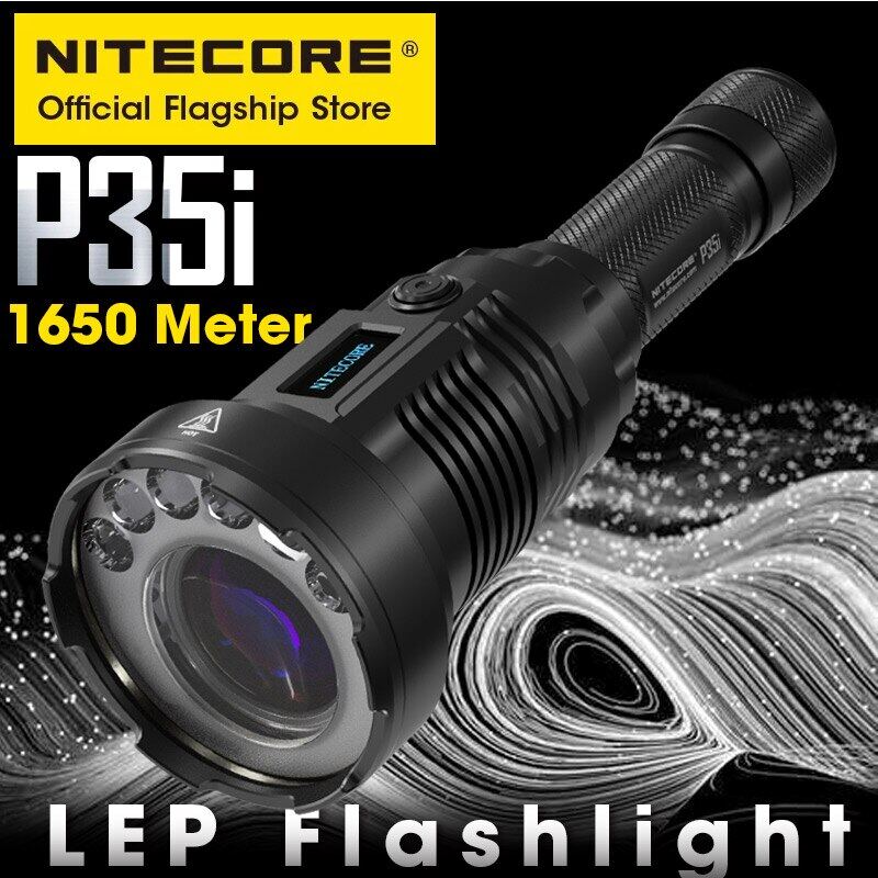NITECORE P35i Long Range LEP Flashlight 1650 Meter 3000 Lumens USB-C Rechargeable Torch Light Spot Flooding Lights, RSW2i Remote ราคา 8,000 บาท*ส่งฟรี
