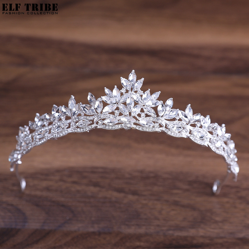 ELF TRIBE Korean Bridal Crown Crystal Hair Accessories Sweet Wedding Wedding Birthday Banquet Studio Wedding Headwear ราคา 256 บาท*ส่งฟรี