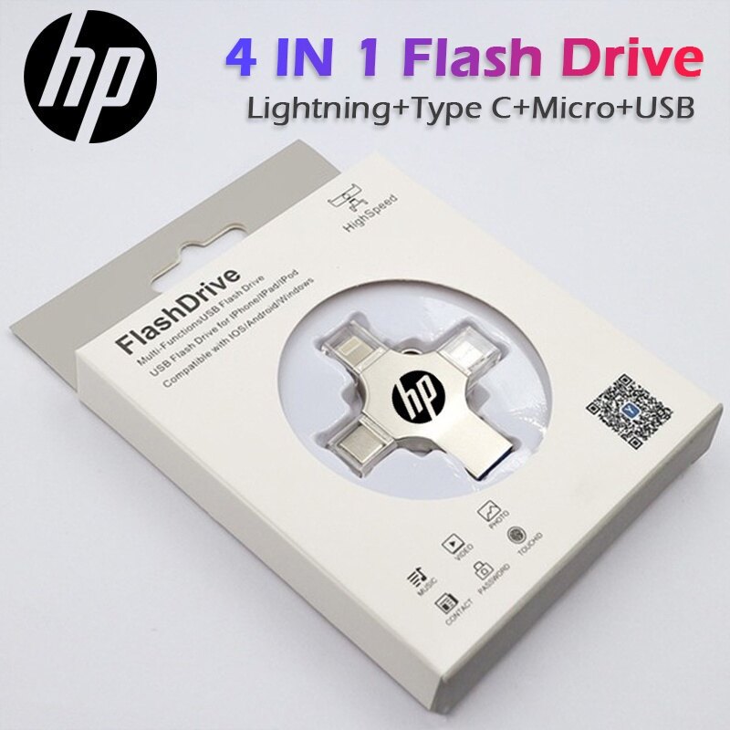 Hewlett-Packard 4 trong 1 ổ đĩa flash USB 3.0 thẻ nhớ bằng kim loại 1TB/512GB/256GB/128GB 64GB 32GB 