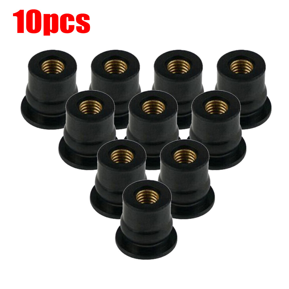 bluespot 10 Miếng/Bộ 6Mm Đai Ốc Cao Su Tổng Hợp M6 Đai Ốc Cao Su Tổng Hợp Bộ Phận Cố Định